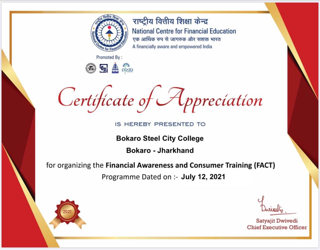 Certificate/Letter of Appreciation